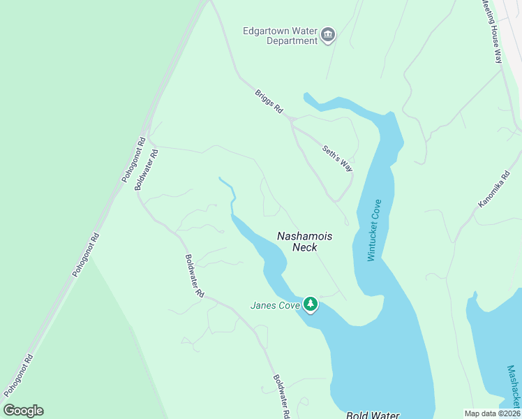 map of restaurants, bars, coffee shops, grocery stores, and more near 6 Jane's Cove Road in Edgartown