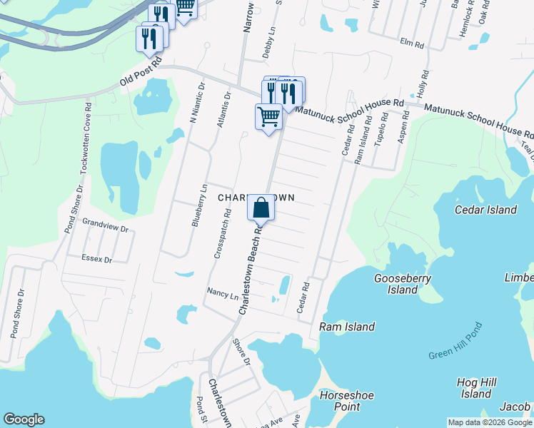 map of restaurants, bars, coffee shops, grocery stores, and more near 11 Edgeware Street in Charlestown
