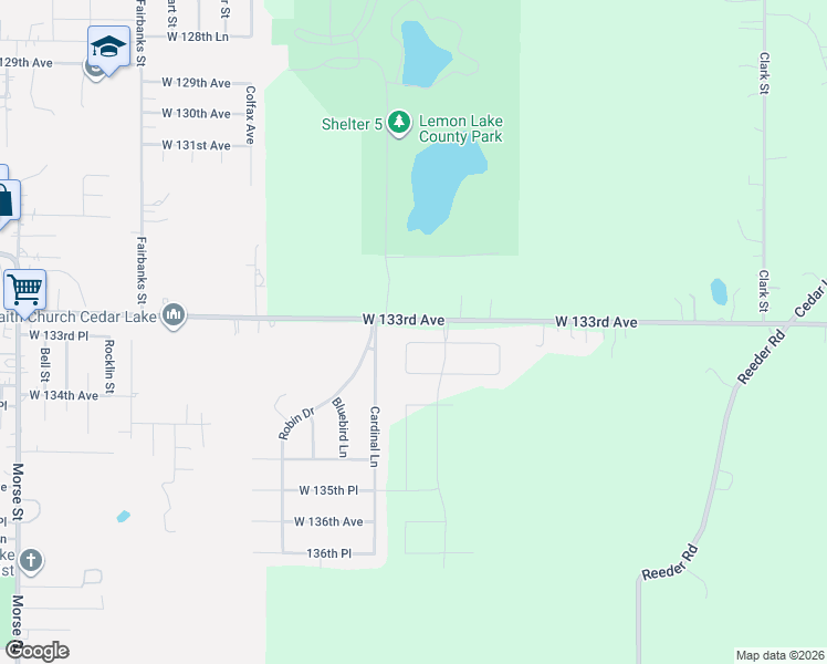 map of restaurants, bars, coffee shops, grocery stores, and more near Superior Lane in Cedar Lake