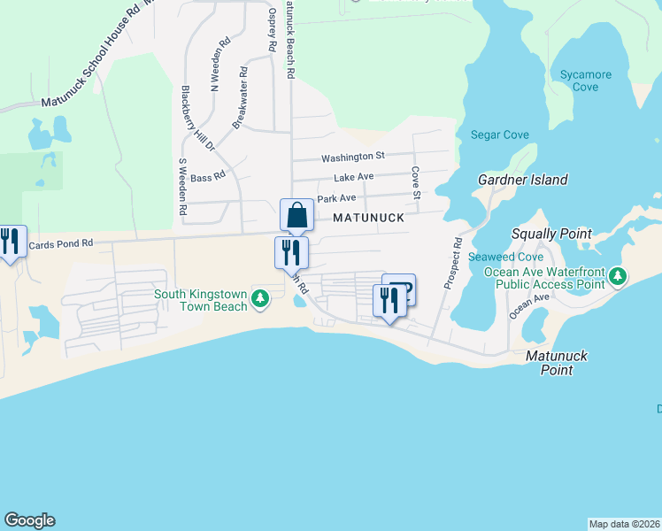 map of restaurants, bars, coffee shops, grocery stores, and more near 49 Piping Plover Drive in South Kingstown