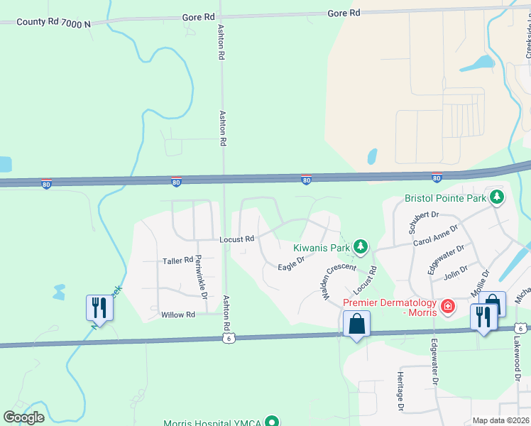 map of restaurants, bars, coffee shops, grocery stores, and more near 1919 Mountain Road in Morris