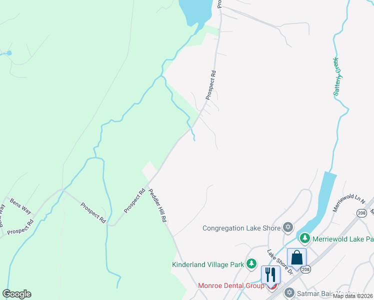 map of restaurants, bars, coffee shops, grocery stores, and more near 271 Prospect Road in Monroe