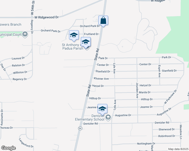 map of restaurants, bars, coffee shops, grocery stores, and more near 6907 State Road in Parma