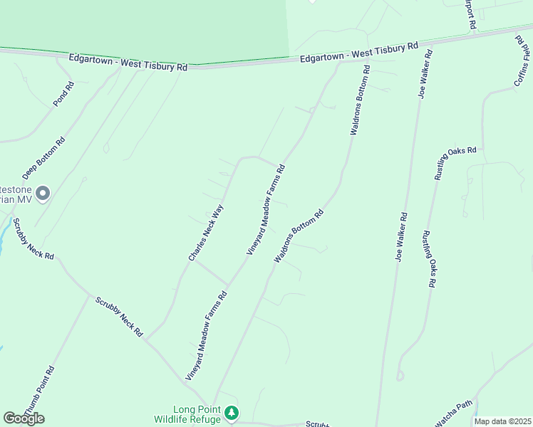 map of restaurants, bars, coffee shops, grocery stores, and more near 110 Vineyard Meadow Farms Road in West Tisbury