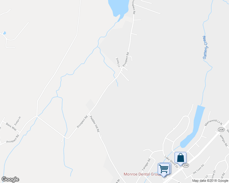 map of restaurants, bars, coffee shops, grocery stores, and more near 271 Prospect Road in Monroe