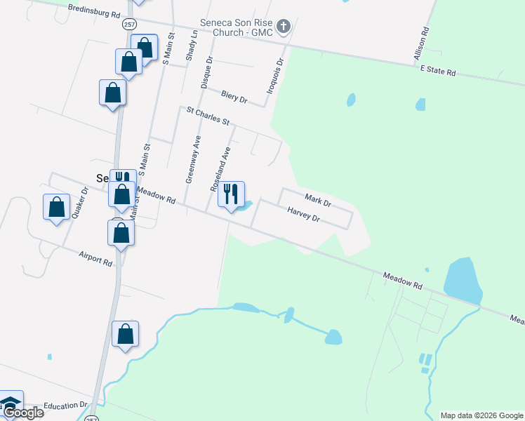 map of restaurants, bars, coffee shops, grocery stores, and more near 212 Greystone Ave in Seneca