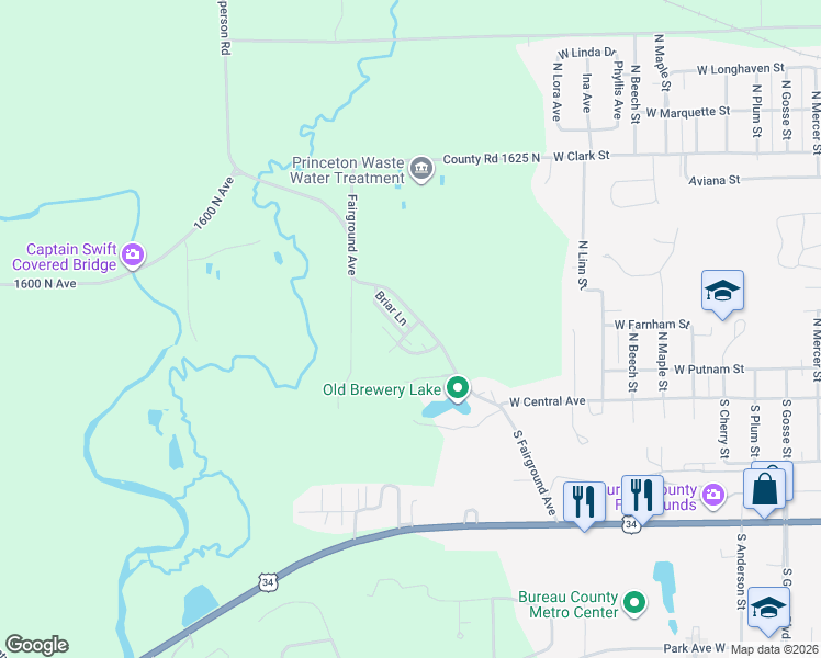 map of restaurants, bars, coffee shops, grocery stores, and more near 300 Briar Lane in Princeton
