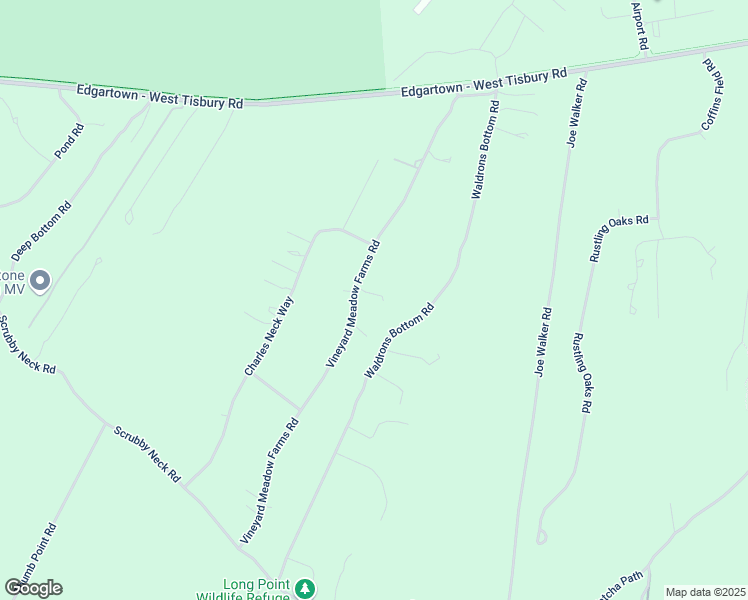 map of restaurants, bars, coffee shops, grocery stores, and more near 110 Vineyard Meadow Farms Road in West Tisbury