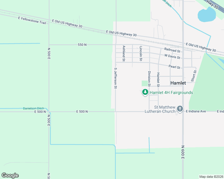 map of restaurants, bars, coffee shops, grocery stores, and more near 298 South Jefferson Street in Hamlet