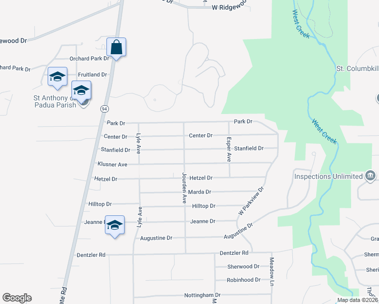 map of restaurants, bars, coffee shops, grocery stores, and more near 3019 Stanfield Drive in Parma