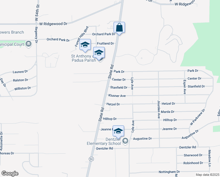 map of restaurants, bars, coffee shops, grocery stores, and more near 6907 State Road in Parma