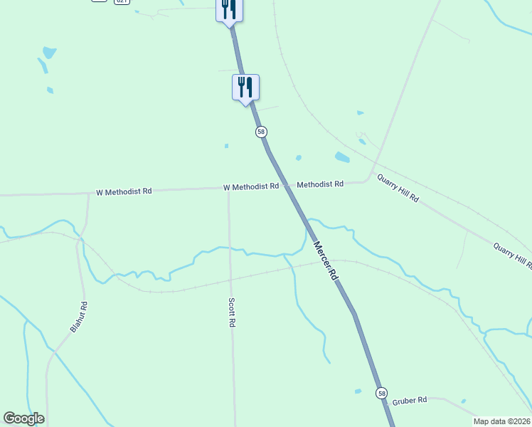 map of restaurants, bars, coffee shops, grocery stores, and more near 451 Mercer Road in Greenville