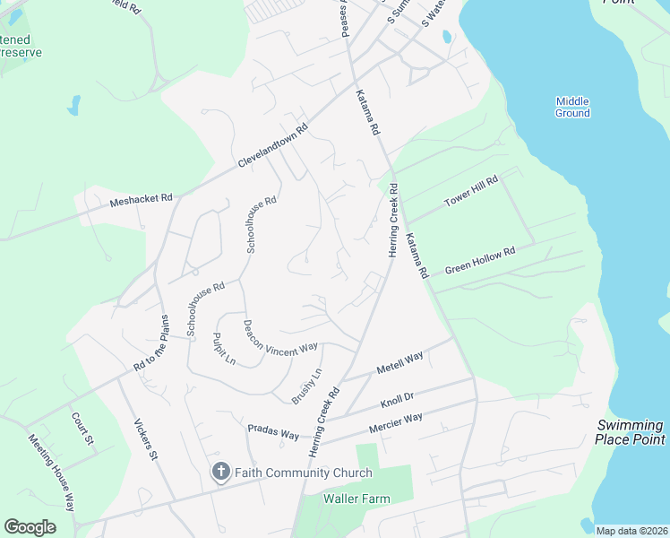 map of restaurants, bars, coffee shops, grocery stores, and more near 14 Mill Hill Road in Edgartown