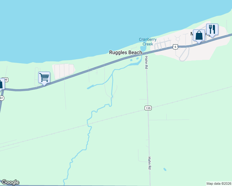 map of restaurants, bars, coffee shops, grocery stores, and more near 4018 Cleveland Road East in Huron