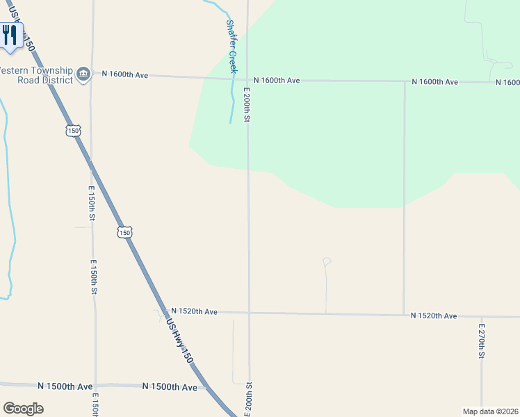map of restaurants, bars, coffee shops, grocery stores, and more near 15587 East 200th Street in Orion