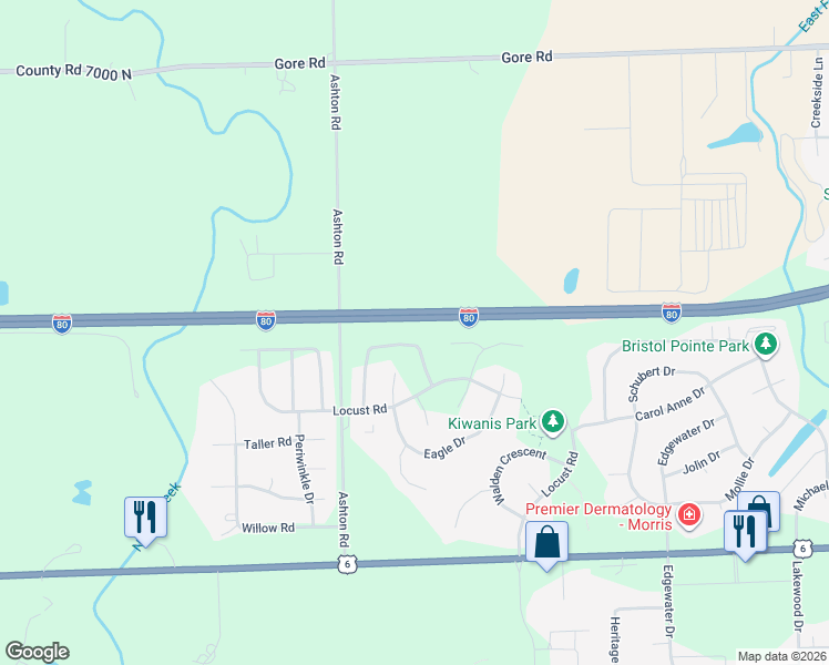 map of restaurants, bars, coffee shops, grocery stores, and more near 1919 Mountain Road in Morris