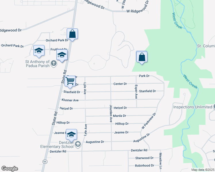 map of restaurants, bars, coffee shops, grocery stores, and more near 3219 Park Drive in Parma