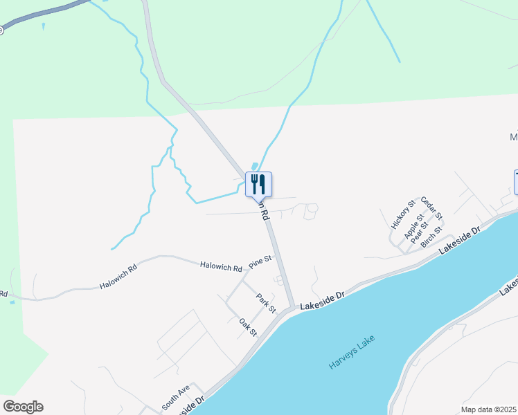 map of restaurants, bars, coffee shops, grocery stores, and more near 136 Noxen Road in Harveys Lake