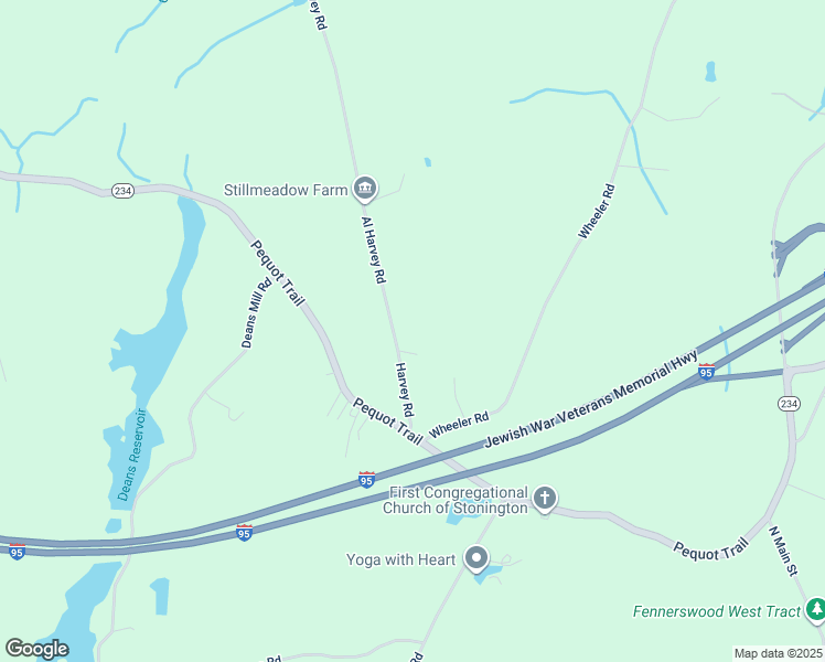 map of restaurants, bars, coffee shops, grocery stores, and more near 36-68 Al Harvey Road in Stonington