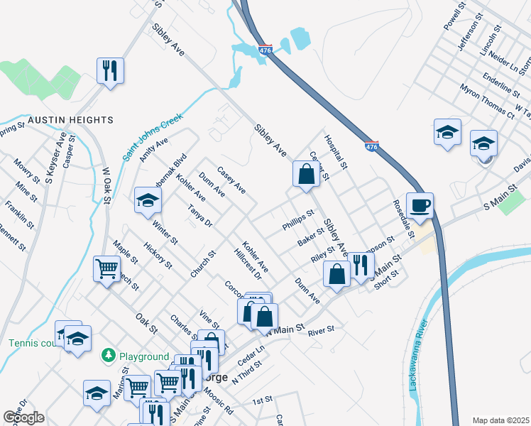 map of restaurants, bars, coffee shops, grocery stores, and more near 508 Von Bergen Street in Old Forge