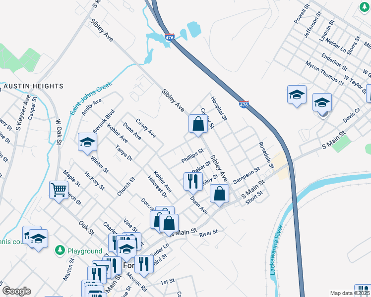 map of restaurants, bars, coffee shops, grocery stores, and more near 508 Von Bergen Street in Old Forge