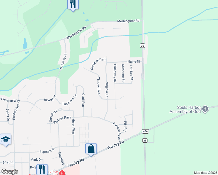 map of restaurants, bars, coffee shops, grocery stores, and more near 1213 Virginia Lane in Auburn