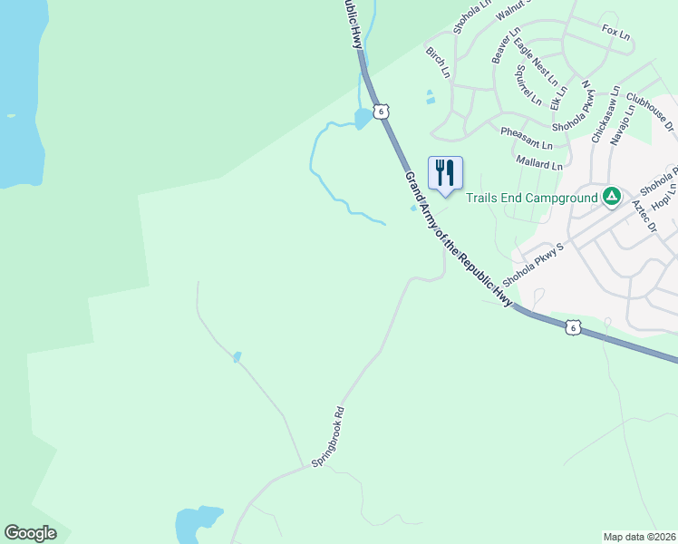 map of restaurants, bars, coffee shops, grocery stores, and more near 119 Springbrook Road in Shohola