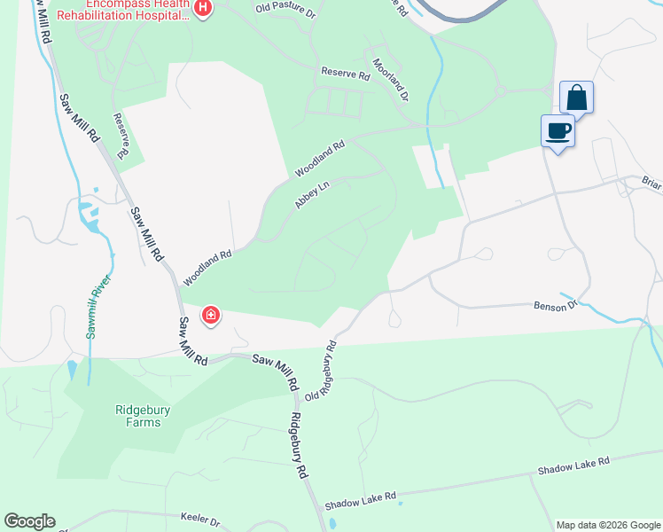 map of restaurants, bars, coffee shops, grocery stores, and more near 77 Old Ridgebury Road in Danbury
