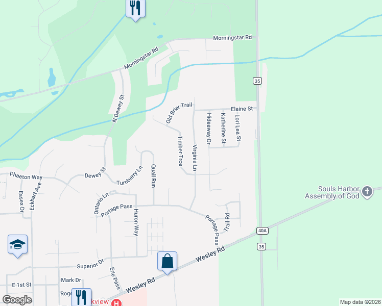 map of restaurants, bars, coffee shops, grocery stores, and more near 1213 Virginia Lane in Auburn