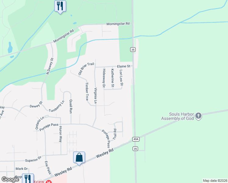 map of restaurants, bars, coffee shops, grocery stores, and more near McNair Ln in Auburn