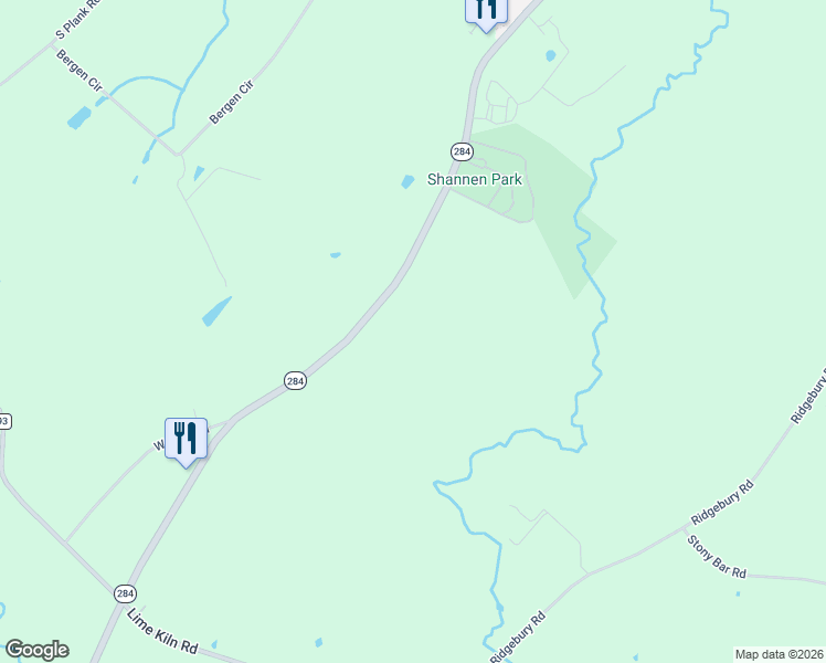 map of restaurants, bars, coffee shops, grocery stores, and more near 1853 New York 284 in Slate Hill