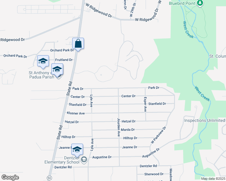 map of restaurants, bars, coffee shops, grocery stores, and more near 3219 Park Drive in Parma