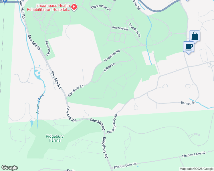 map of restaurants, bars, coffee shops, grocery stores, and more near 77 Old Ridgebury Road in Danbury