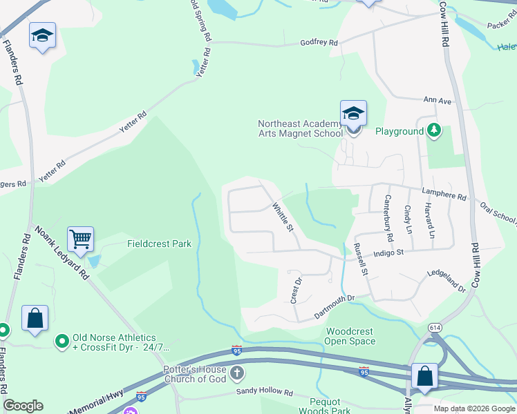 map of restaurants, bars, coffee shops, grocery stores, and more near 28 Meadow Street in Groton