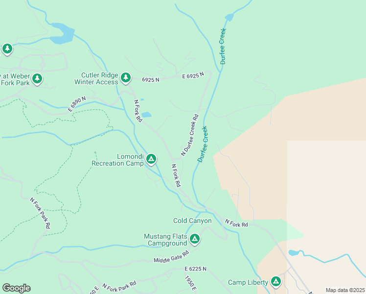 map of restaurants, bars, coffee shops, grocery stores, and more near 6679 North Durfee Creek Road in Liberty