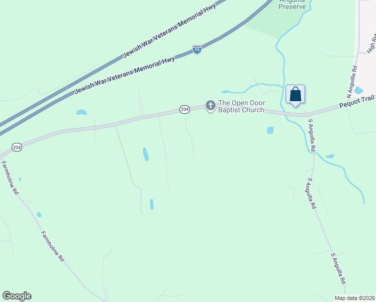 map of restaurants, bars, coffee shops, grocery stores, and more near 493 Pequot Trail in Stonington