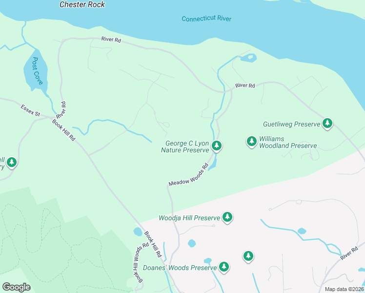 map of restaurants, bars, coffee shops, grocery stores, and more near 80 Meadow Woods Road in Deep River