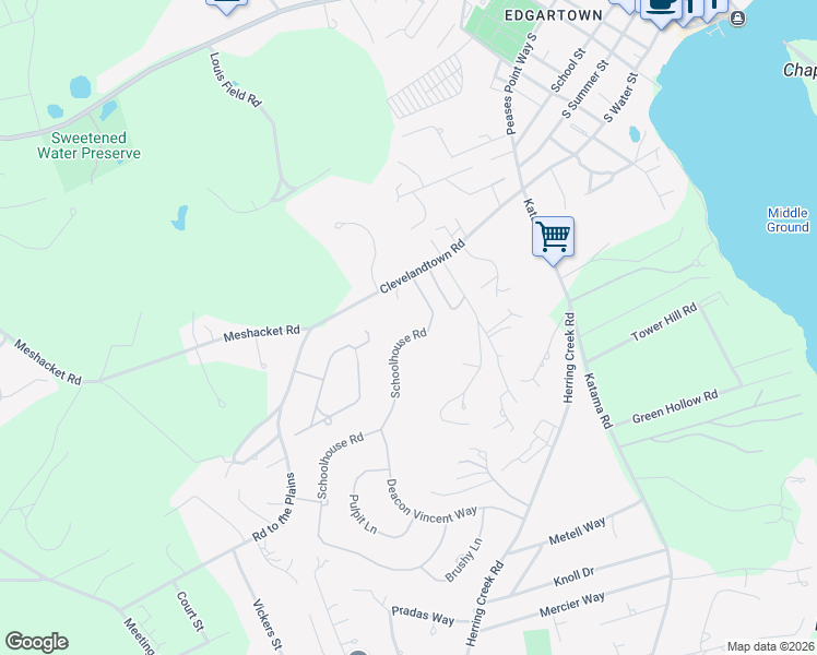 map of restaurants, bars, coffee shops, grocery stores, and more near 82 Clevelandtown Road in Edgartown