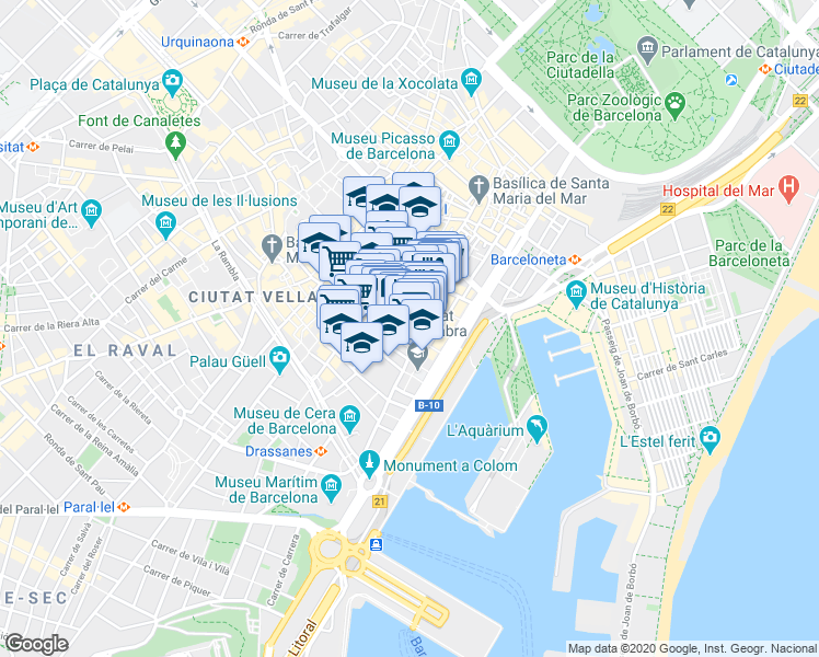 map of restaurants, bars, coffee shops, grocery stores, and more near 4 Carrer d'en Gignàs in Barcelona
