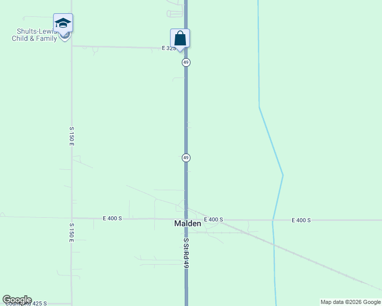 map of restaurants, bars, coffee shops, grocery stores, and more near 351-391 Highway 49 in Valparaiso