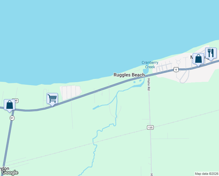 map of restaurants, bars, coffee shops, grocery stores, and more near 4018 Cleveland Road East in Huron