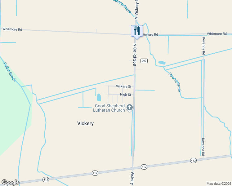 map of restaurants, bars, coffee shops, grocery stores, and more near 5058 High Street in Vickery