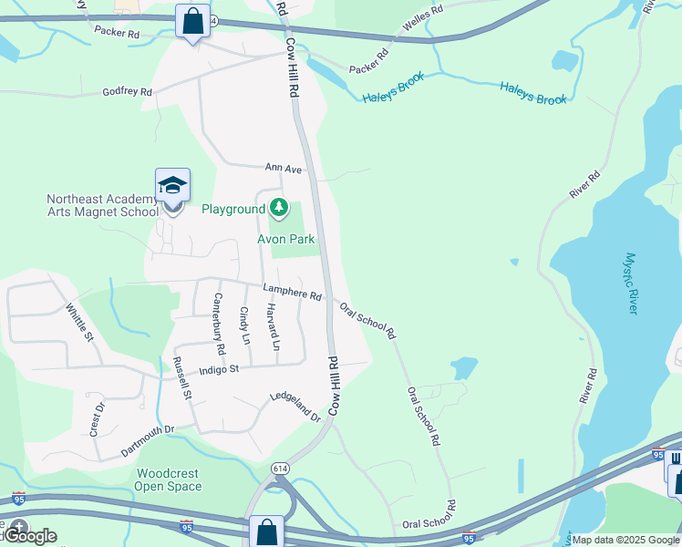 map of restaurants, bars, coffee shops, grocery stores, and more near 434 Cow Hill Road in Groton