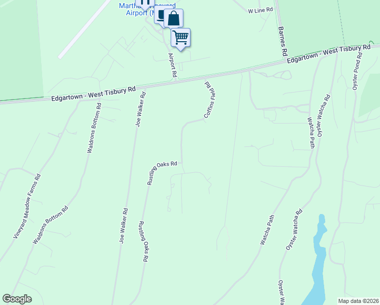 map of restaurants, bars, coffee shops, grocery stores, and more near 19 Coffins Field Road in Edgartown