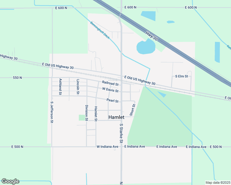 map of restaurants, bars, coffee shops, grocery stores, and more near 16 West Davis Street in Hamlet