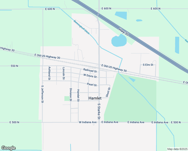 map of restaurants, bars, coffee shops, grocery stores, and more near 16 West Davis Street in Hamlet