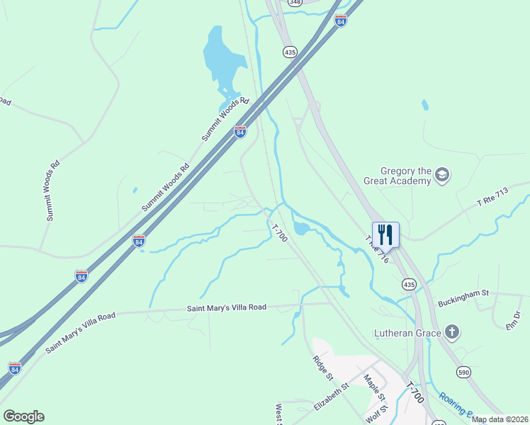 map of restaurants, bars, coffee shops, grocery stores, and more near Front Street in Elmhurst Township