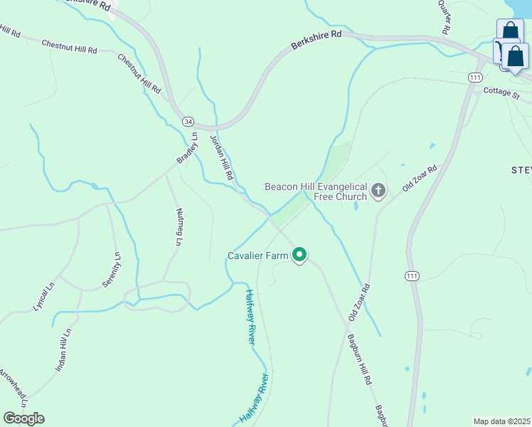 map of restaurants, bars, coffee shops, grocery stores, and more near 129 Jordan Hill Road in Newtown