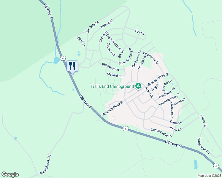 map of restaurants, bars, coffee shops, grocery stores, and more near 121 Woodpecker Lane in Shohola
