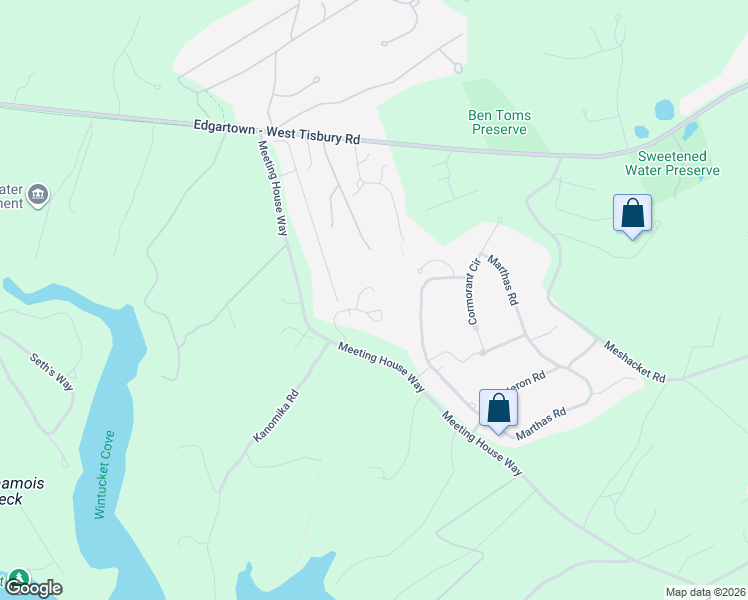 map of restaurants, bars, coffee shops, grocery stores, and more near 11 Meetinghouse Village Way in Edgartown